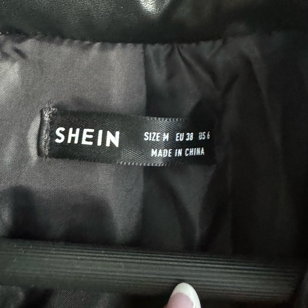 SHEIN Zip Up PU Leather Padded Coat - Size M - Picture 9 of 11
